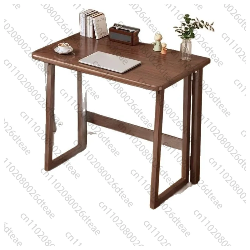Space Saving Folding Computer Desk Narrow Wooden Study Table For Bedroom Home Office Wall Side Long Writing Workstation Simple