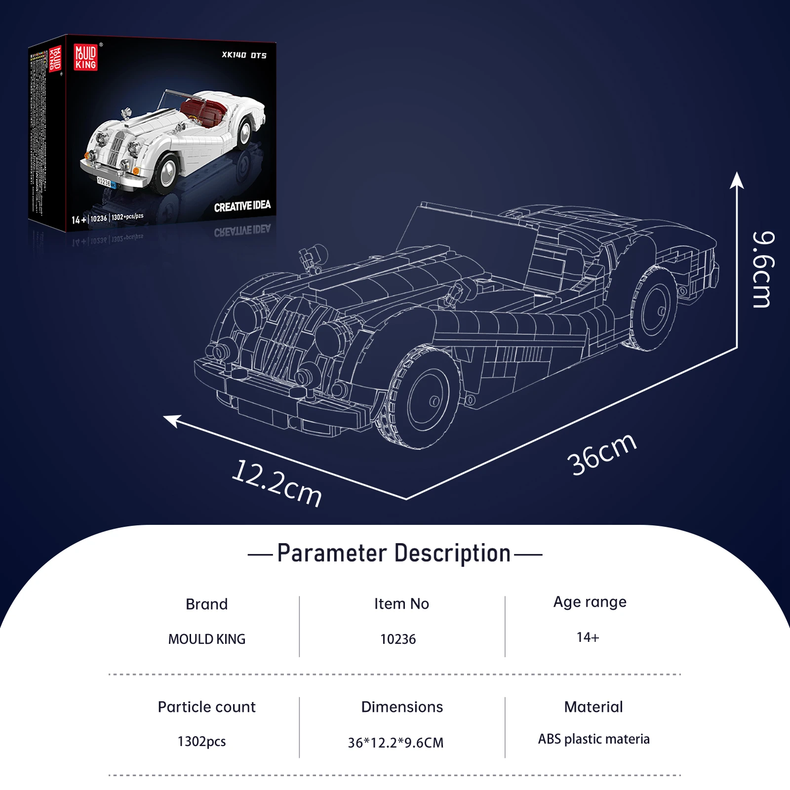 1302pcs Sports Car Building Blocks Model Set Convertible Two-Seater racing Tabletop Ornaments Creative Kids Birthday Toys Gifts