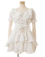 Liz Dress Set Women Outfit Japanese Cute Girl Mini Mass Production Sweet Bow Short Sleeve Lolita Cake Dress Shorts Two-piece Set 6