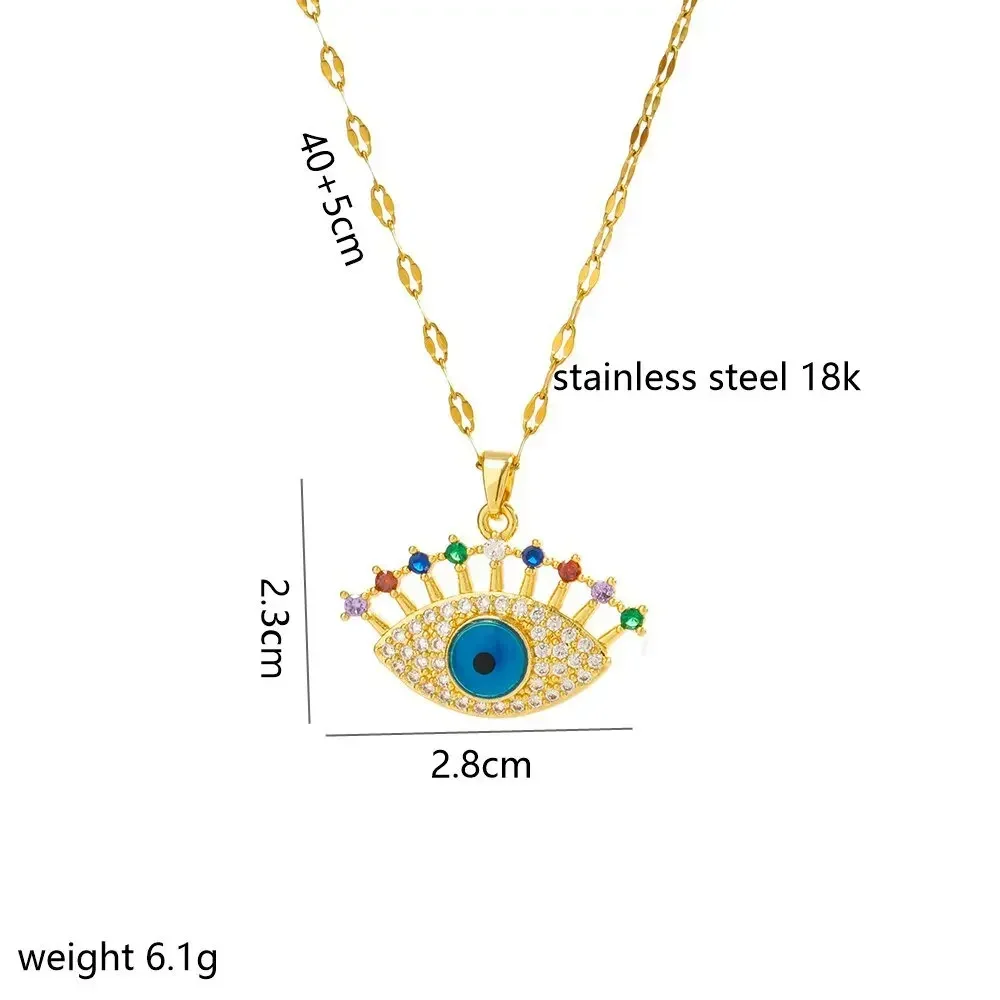 Niche sleutelbeenketting Turkse Blue Eye Devil's Eye titanium stalen titanium stalen ketting