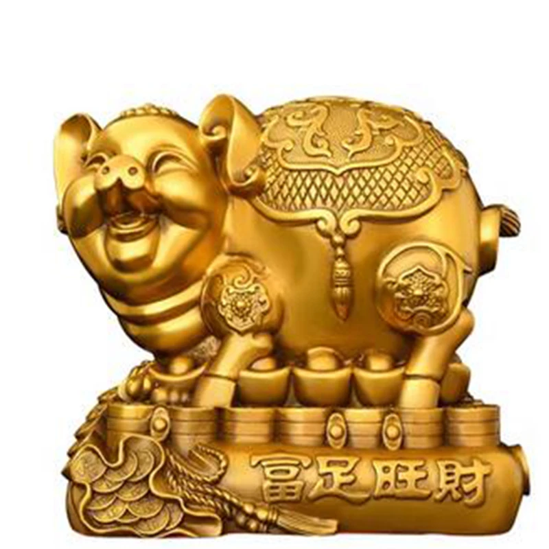 Zhao Cai Fu Zhu Fu Fu Wang Cai Zhu Qian Qian Can Zhao Cai Jin Bao Copper Pig Decoration Home Decoration