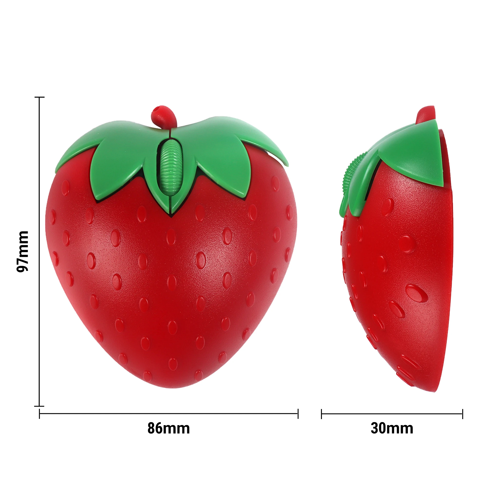 Ratón inalámbrico en forma de fresa de 2,4 Ghz, bonito diseño de fruta rosa, Mini ordenador óptico ergonómico, ratón USB para ordenador portátil, PC, regalos para niños