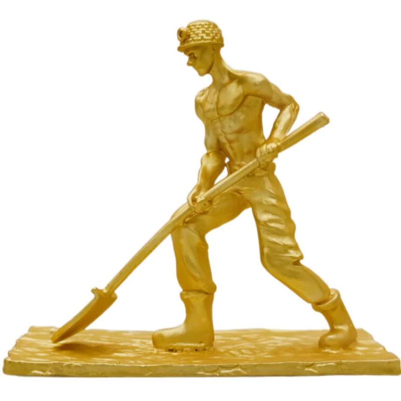 

Metal sand gold crafts miners mining modeling home living room figure crafts European ornaments