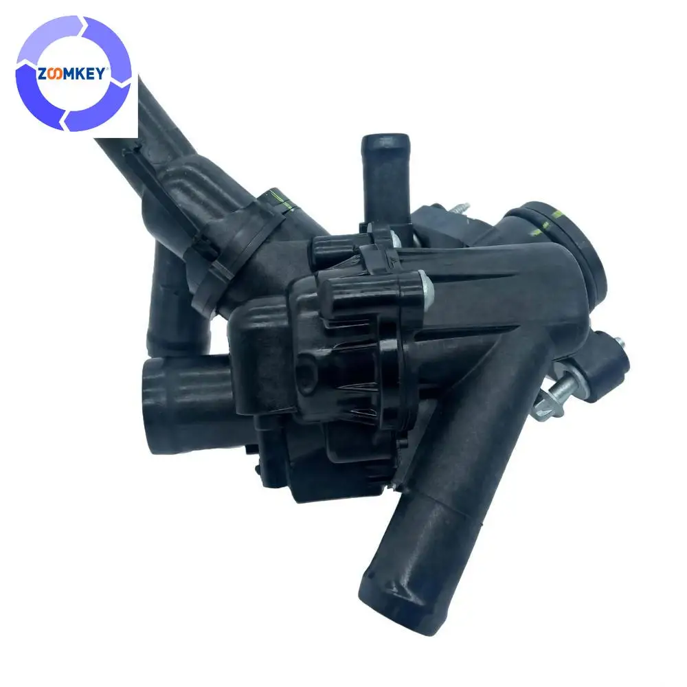 ZOOMKEY New Engine Coolant Thermostat For Mazda 3 5 6 L4 2.0L 2.5L 2006-2013 Water Outlet With Sensor LF941517Z