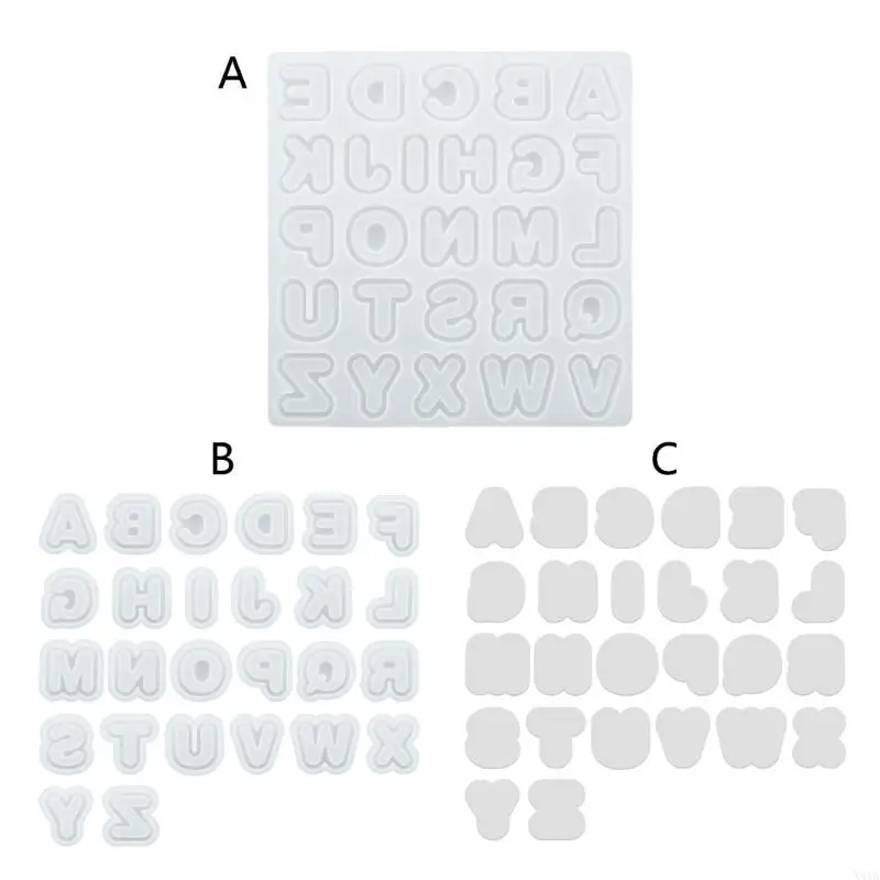 

X4YA DIY Letter Shaped Epoxy Resin Mould Letters Keychain Pendant Mirror Silicone Molds Letter Craft Mold Silicone Material