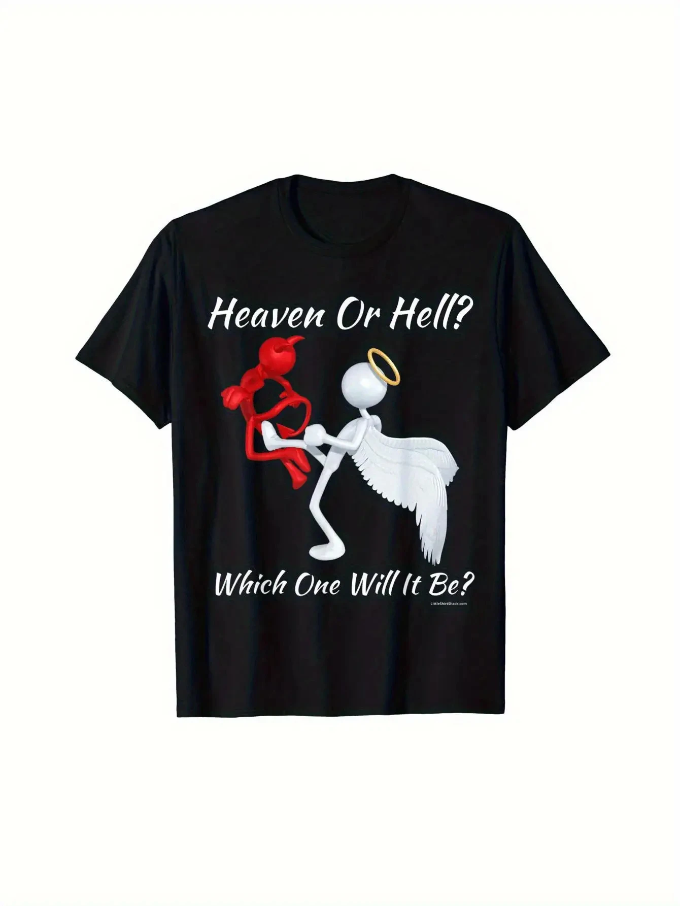 The men's T-shirt asks, 