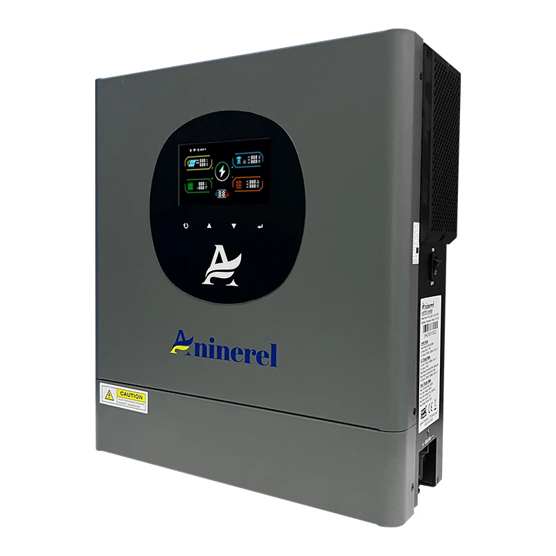 Aninerel 4.2KW 24V عاكس شمسي هجين 220-230V On + Off Grid Pure Sine Wave Inverter MPPT 100A شاحن بالطاقة الشمسية PV 60-500VDC