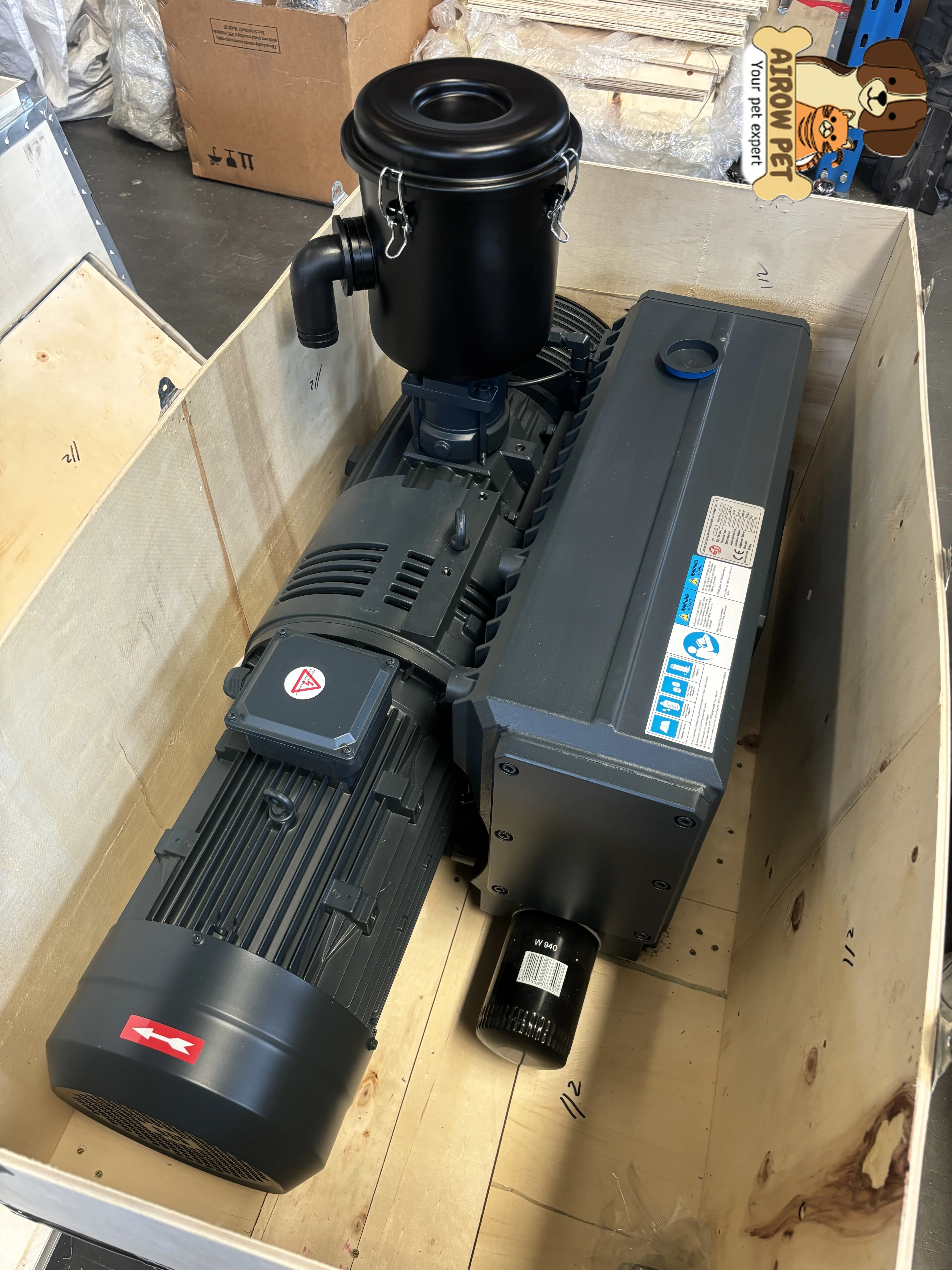 AIROW 7.5KW 10HP 3phase 380V 7500W 300m3/h Oil Seal Rotary Vane Vacuum Pump for 1325 1530 CNC Routers