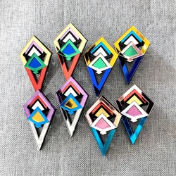 2024 Trendy Mirrored Acrylic Earrings For Women Hit Color Geometric Shining Stud Earrings Party