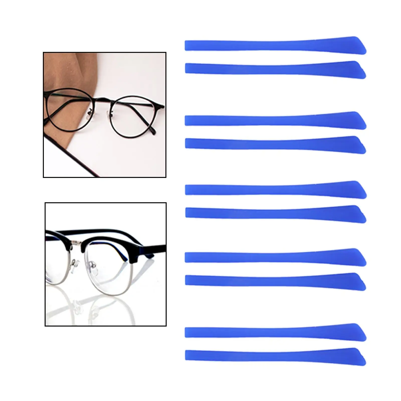 10pcs Silicone Grip Temple Tip Holder Anti Slip Ear Hook Eyeglass Eyewear Accessories Eye Glasses Accessories Eyeglasses End Tip