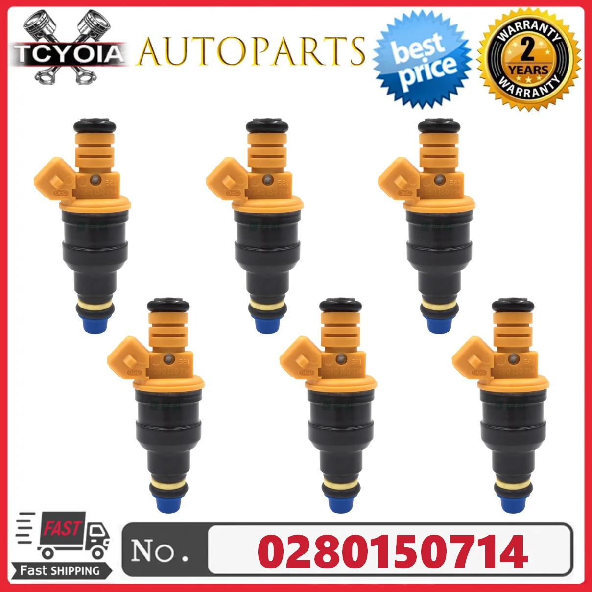 Injecteurs de carburant 0280150714, 6 pièces/lot, pour BMW 1986-1993 535i 1986-1993 735i 735iL 635C 635i 3,5l l6