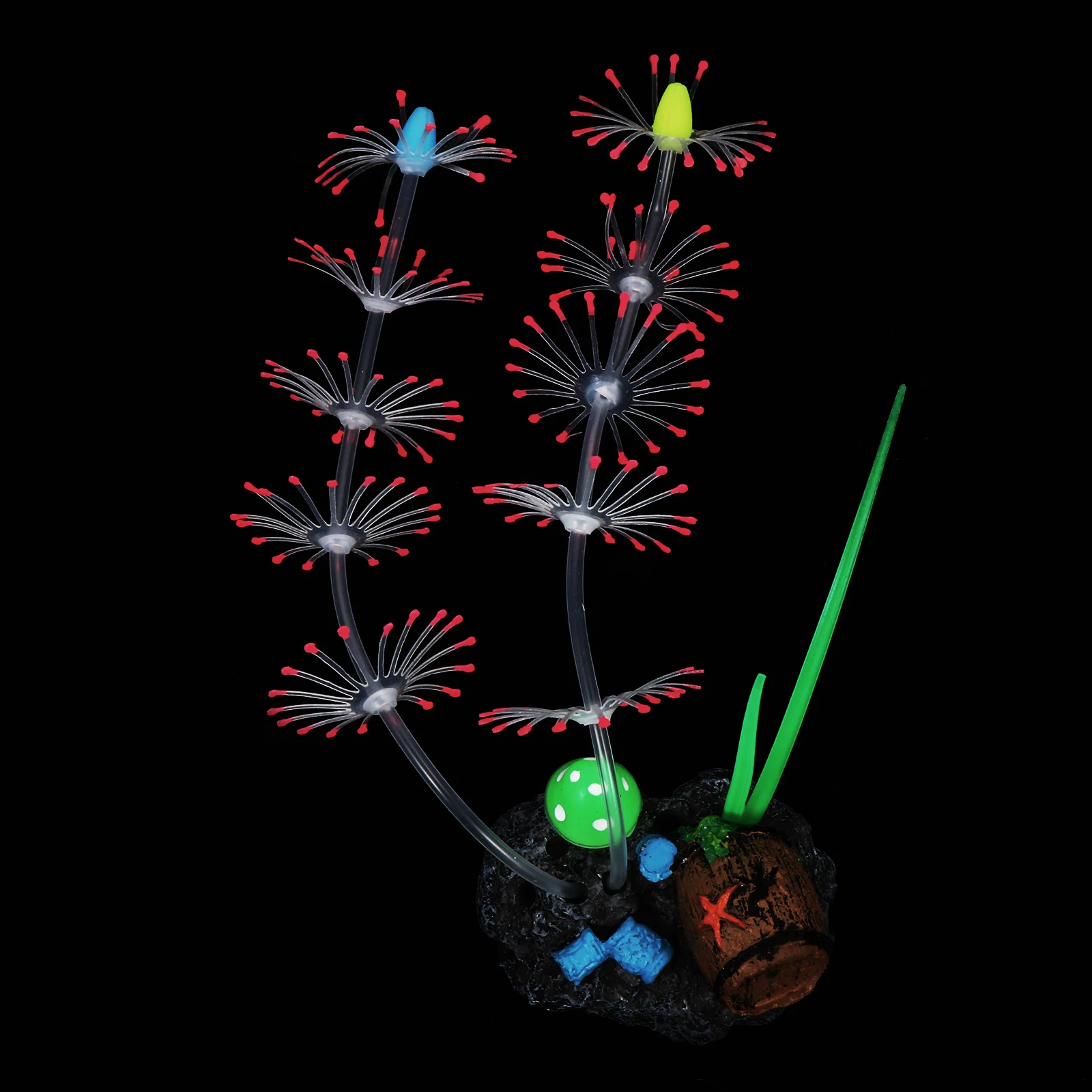 

1pc Aquarium Fake Vivid Grass Fish Tank Decor Simulation Water Fluorescence Fake Water Plant Silicone Aquatic Plant Fish Tank