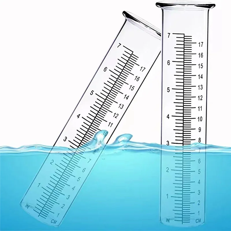 LLCS-2Pcs أنبوب استبدال مقياس المطر البلاستيكي مع مقياس مياه المطر بسعة 7 بوصة لساحة الحديقة في الهواء الطلق متين وسهل التركيب