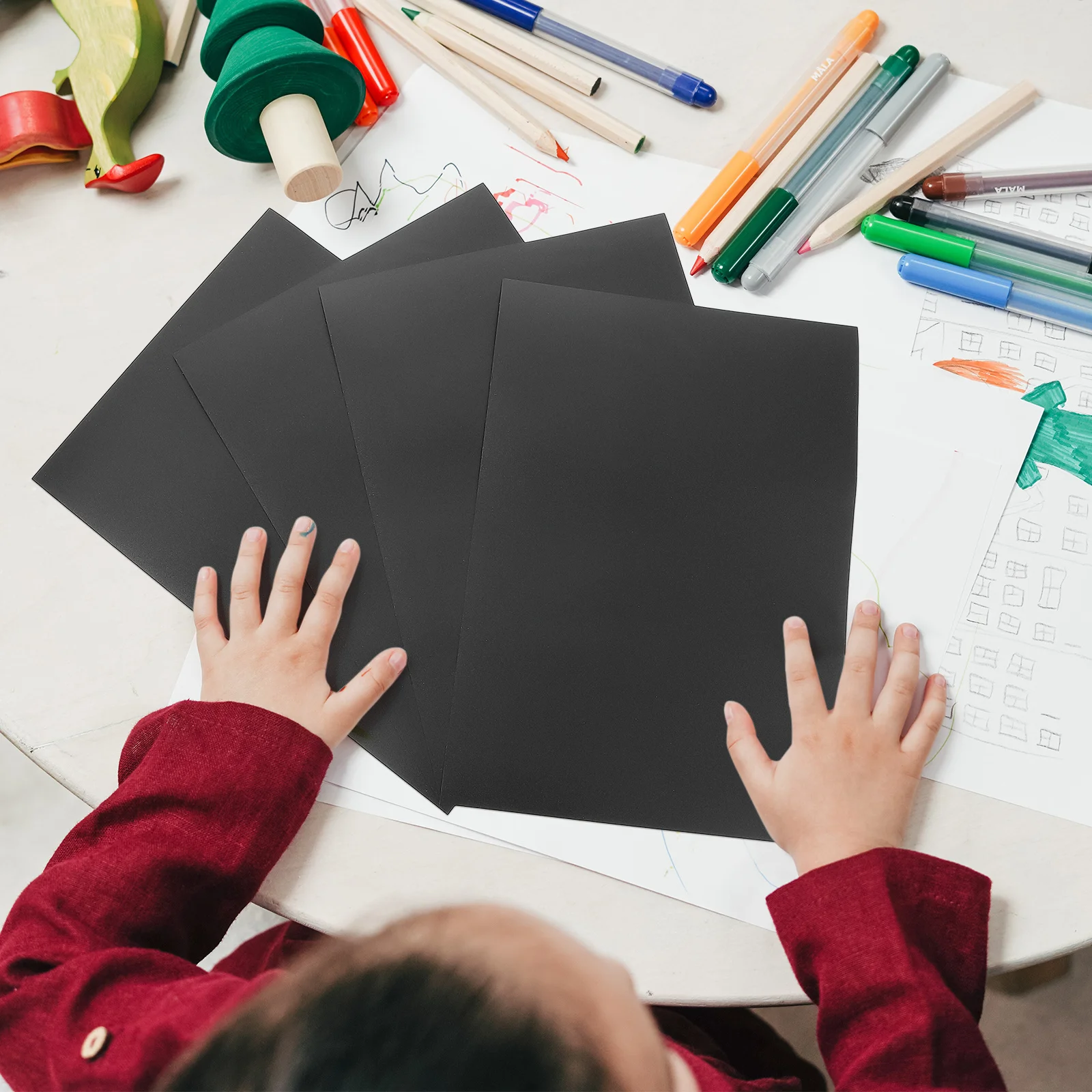 4Pcs Magnetic Blackboard A5 Size Erasable Fridge Note Board Practical Reusable Environmental Protection