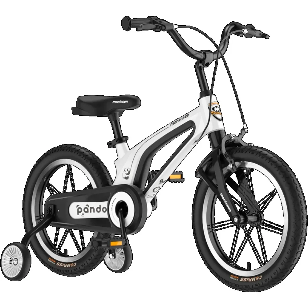 

16" Kids Bike for Girls and Boys, Magnesium Alloy Frame with Auxiliary Wheel, Kids Single Speed Cruiser Bike.