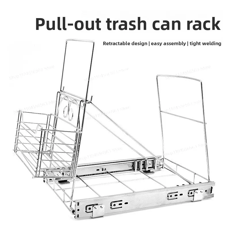 Slide Rail Cabinet Pull-down Trash Can Rack Under Sink Trash Can Rack Adjustable Pull-out Trash Can