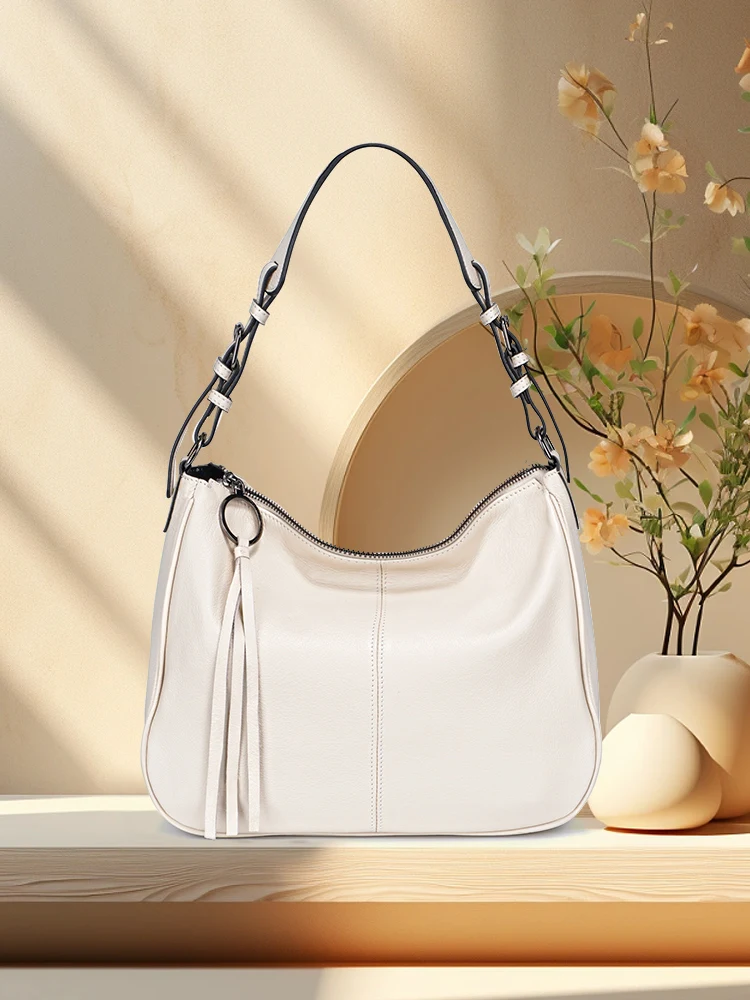 

Zency Genuine Leather Hobo Bag Women Designer Handbag Shoulder Crossbody Large Pockets Bags