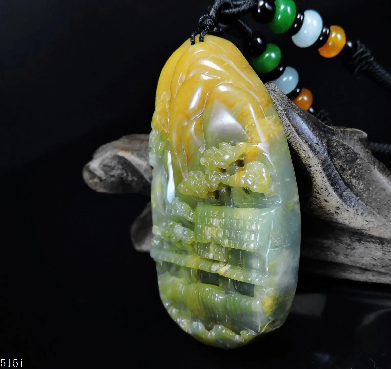 Jade Jewelry Natural Jade Pendant Necklace Hand-Carved landscape Jadeite Necklace Pendant Gift No Treatment 515ii