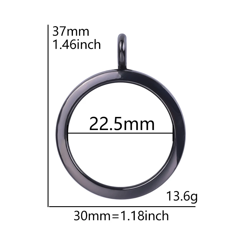 1-5pcs/Lot Round Memory Relicario Locket Pendant For Women Frame Floating Medaillon Charm Living Picture Pendant Collier Jewelry