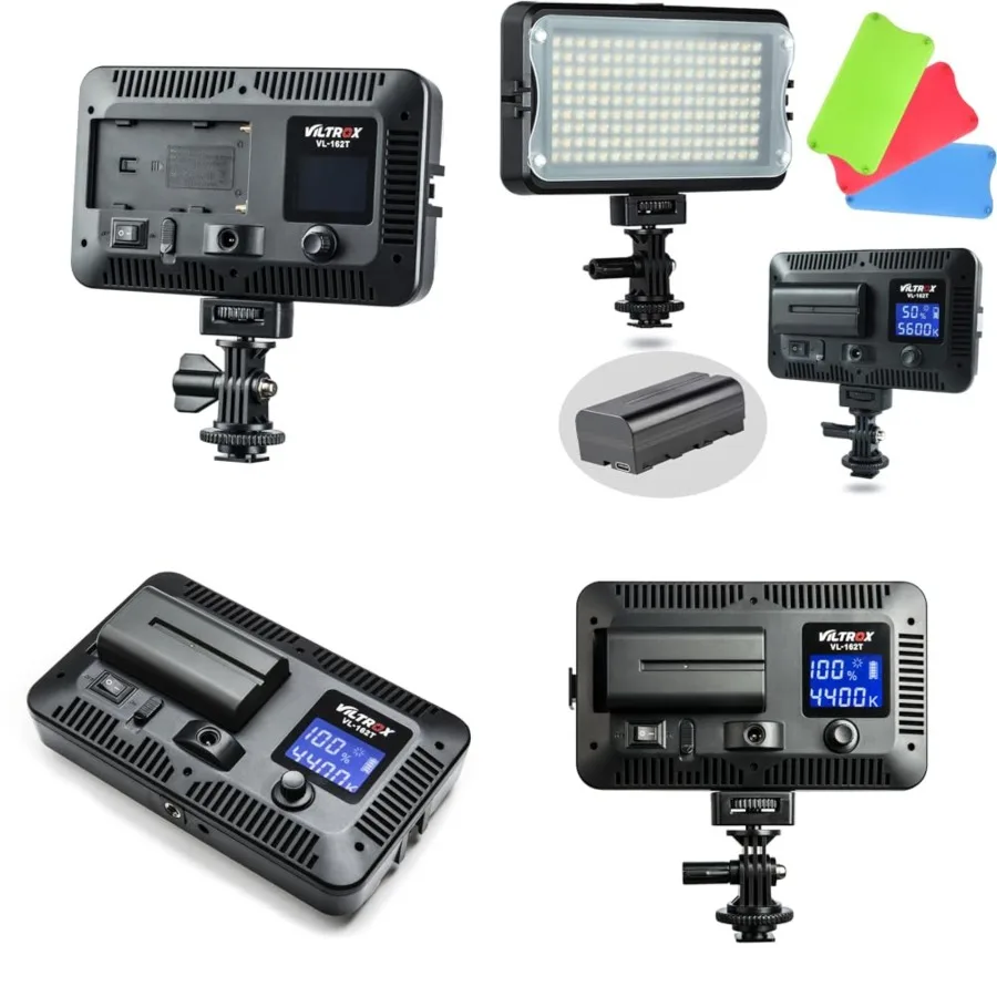 

VL-162T CRI95+ LED Video Light, Portable Camera Photo Light Panel Dimmable for DSLR Camera Camcorder with Battery, Charger, Hig