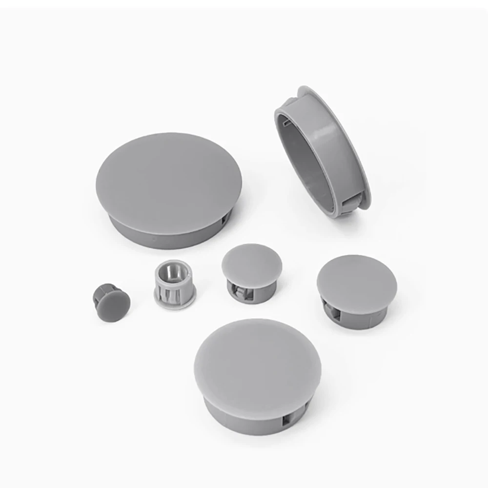 10-50Pcs Grey Seal Ring Hole Plug Protector Round Nylon Snap-on Wire Grommet Computer Desk Wire Hole Cover Wire Inlet Outlet