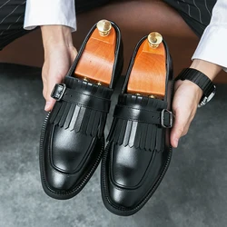 Men's Dress Loafers With Tassels Decor, Fashionable Shoes