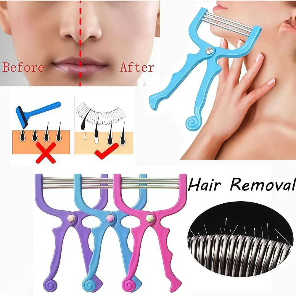 1/3pcs Smooth Skin Facial Hair Removal Device Elastic Lip Eyebrow Hair Removal Device Handheld Facial Hair Removal Device Gentl