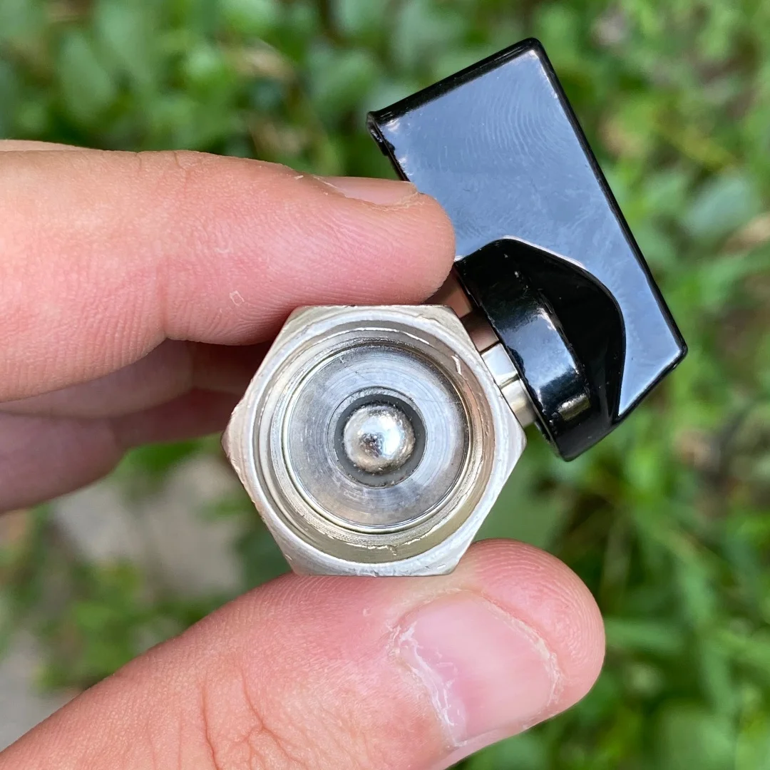 صمام كروي بمقبض صغير مع صمام كروي BSP 1/4، 3/8، 1/2 ذكر إلى أنثى لضاغط الهواء، صمام إيقاف تشغيل/إيقاف زيت الغاز المائي #4