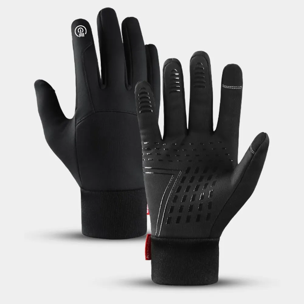 Autunno inverno guanti da ciclismo all\'aperto palestra Fitness sport Running Warm Touch Screen guanti antiscivolo guanti da moto uomo nero