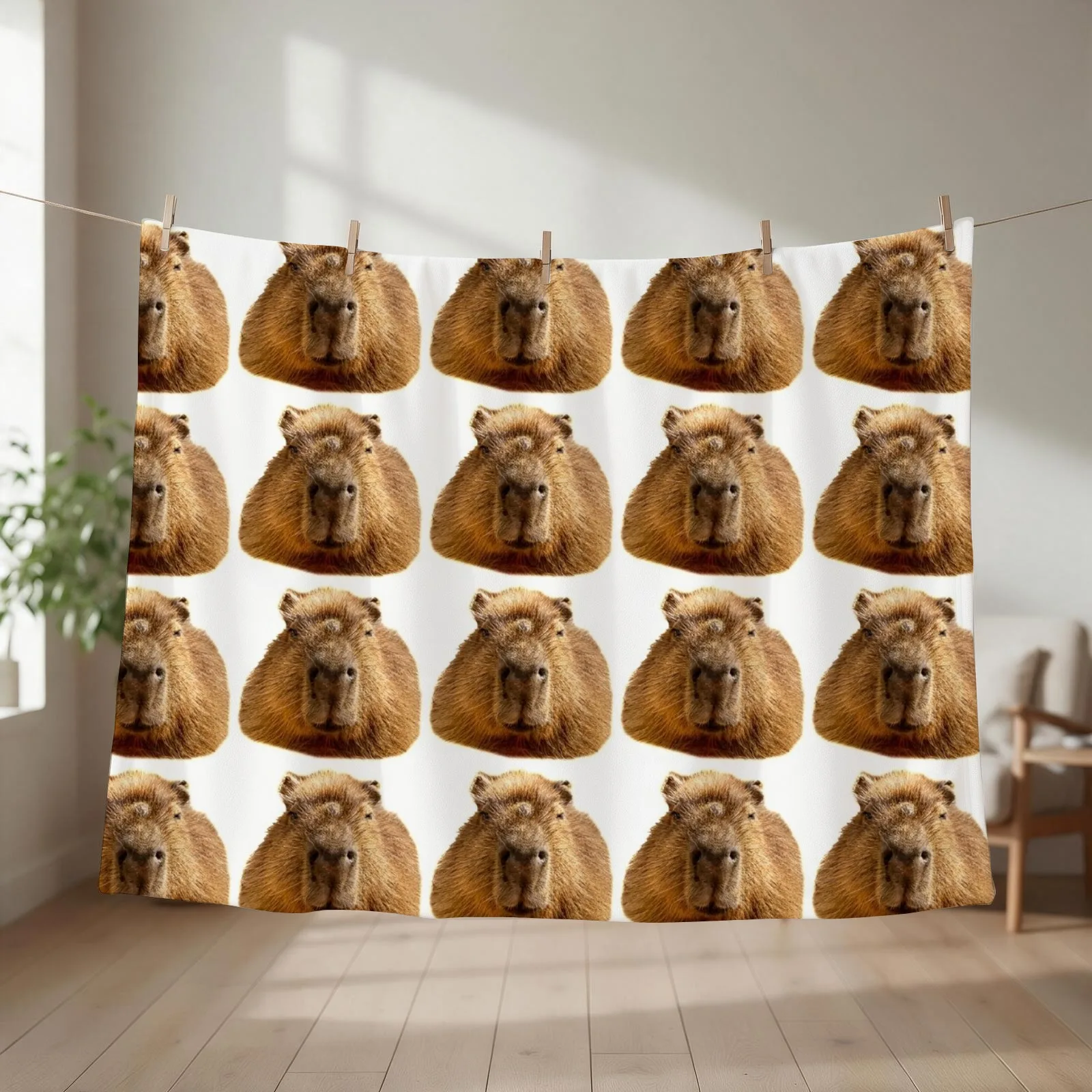 Capybara dozing in the sunshine Throw Blanket couch cozy soft plush fuzzy picnic outdoor blanket