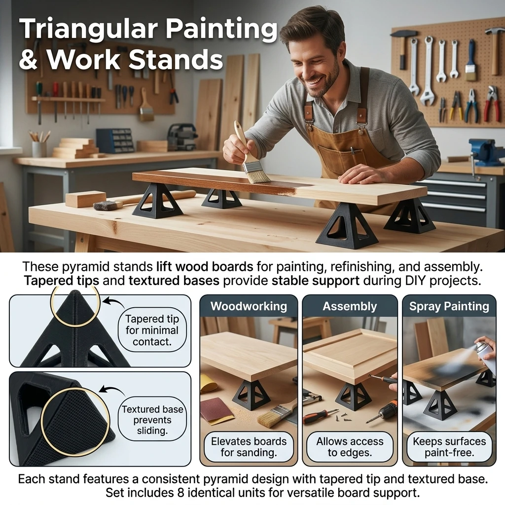Painter Supports Stability Pyramid Painting Stands for DIY Woodworking Furniture Refinishing Craft Projects Durable Black