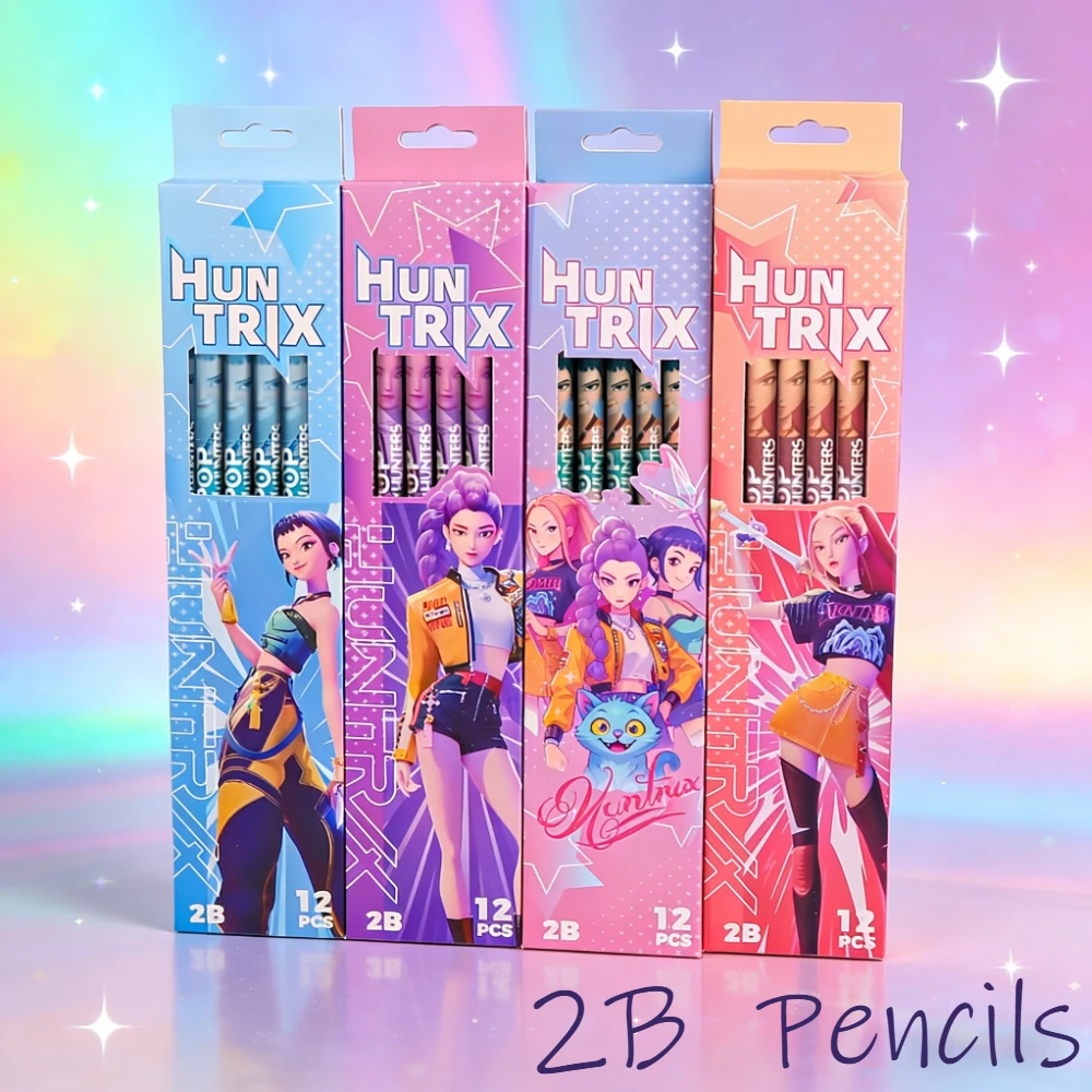 

Набор из 12 карандашей Anime KPop Demon Hunters 2B: высококачественные, нетоксичные, для рисования и скетчинга, подарок для студентов и фанатов аниме