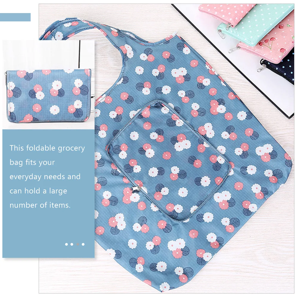 حقيبة تسوق مقاومة للماء قابلة للطي وقابلة لإعادة الاستخدام وحقيبة بقالة ذات سعة كبيرة وشديدة التحمل للتسوق اليومي والسفر والتخزين في الهواء الطلق
