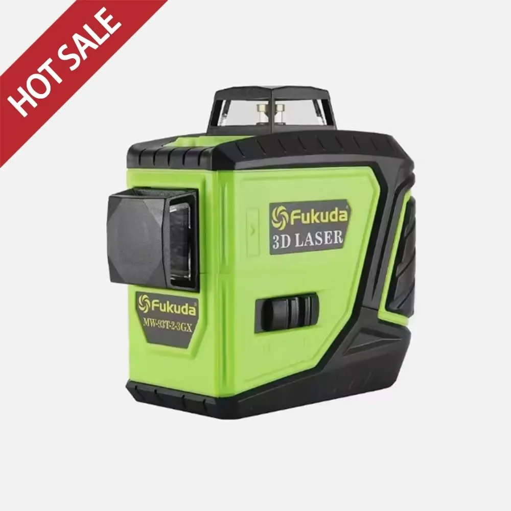 MW-93T-2-3GX 360 Degree 12 Line Green Light 3D Laser Level, Diagonally Locked Cross Bearing Shock Resistant