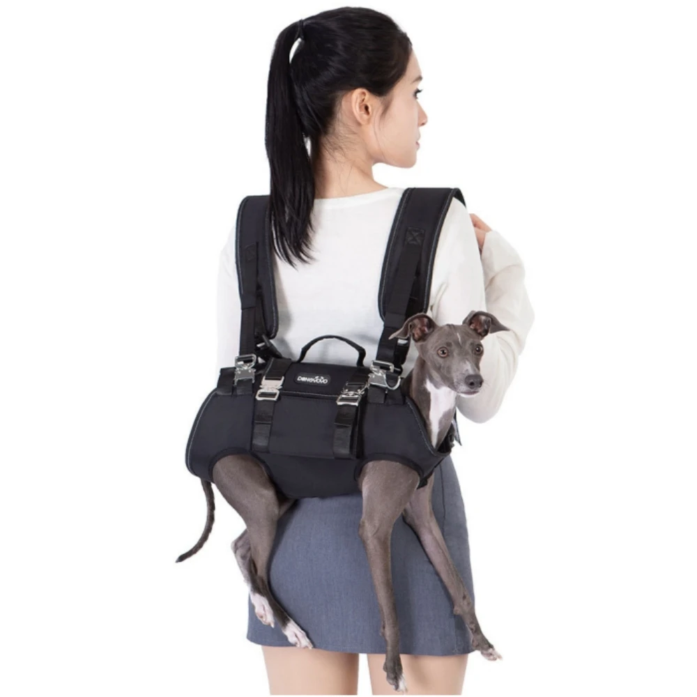 Arnés de elevación para perros con asa, elevador de cuerpo completo para perros para sujetar piernas traseras, mochila para perros, transportador para perros para senderismo y ciclismo