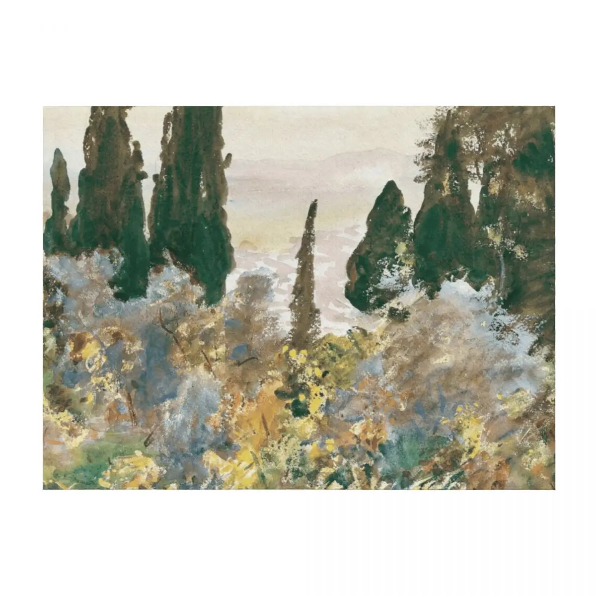 

Granada (1912) by John Singer Sargent Throw Blanket Sleeping Bag Hair Soft Plaid Blankets