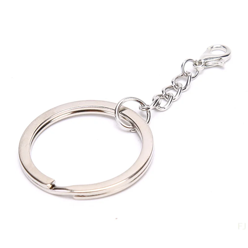 [YU]10Pcs/Set Polished Silver Keyring Split Ring Short Keyring DIY Making Keychains