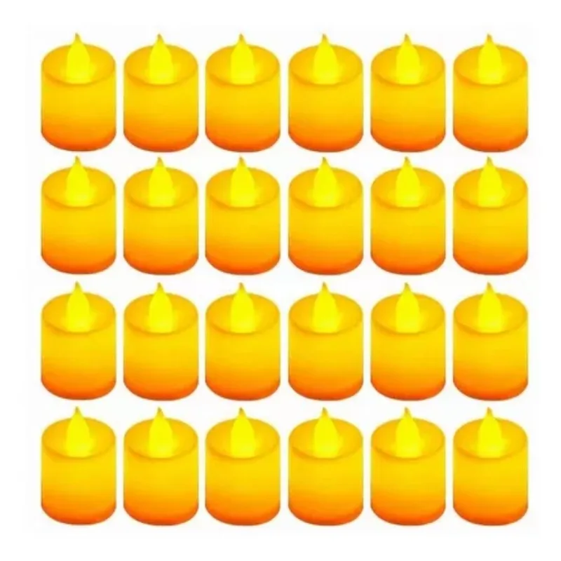 เทียน LED 24 ชิ้น เทียนไร้เปลวไฟ ใช้แบตเตอรี่ ใช้งานได้นานกว่า 200 ชั่วโมง เทียนไฟฟ้า LED ปลอม ไฟชา