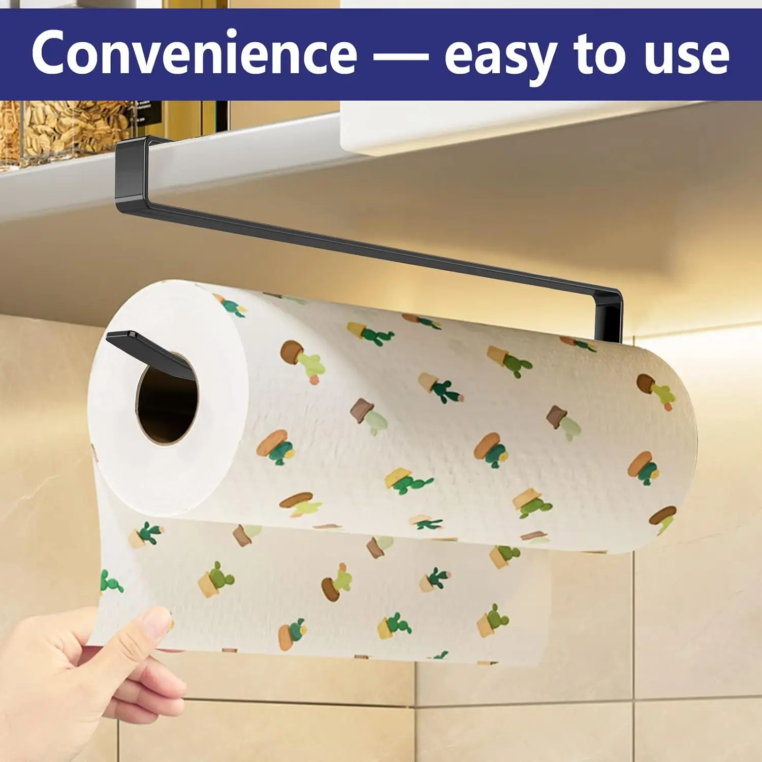 Paper Roll Holder Paper Towel Holder Cabinet Hanging Kitchen Roll Hanger Dispenser Storage Rack Towel 1pcs image 6