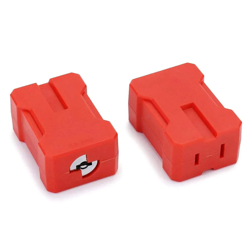 Wire Safety Lock Device 2pcs Red ABS Construction for Two Prong Three Prong Power Cords Prevents Children Pet Risk