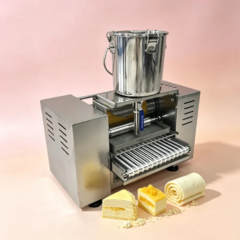 Commercial Spring Pancake Egg Wrapper Maker Automatic Multi Functional Durian Mango Mille Crepe Skin Machine