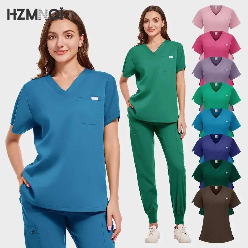 

Medical Uniform Women Scrub Top Pocket Pants Doctor Nurse Uniform Fashion Pullovers Nursing Surgical Uniforms Scrubs Accessories