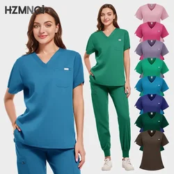 Medical Uniform Women Scrub Top Pocket Pants Doctor Nurse Uniform Fashion Pullovers Nursing Surgical Uniforms Scrubs Accessories