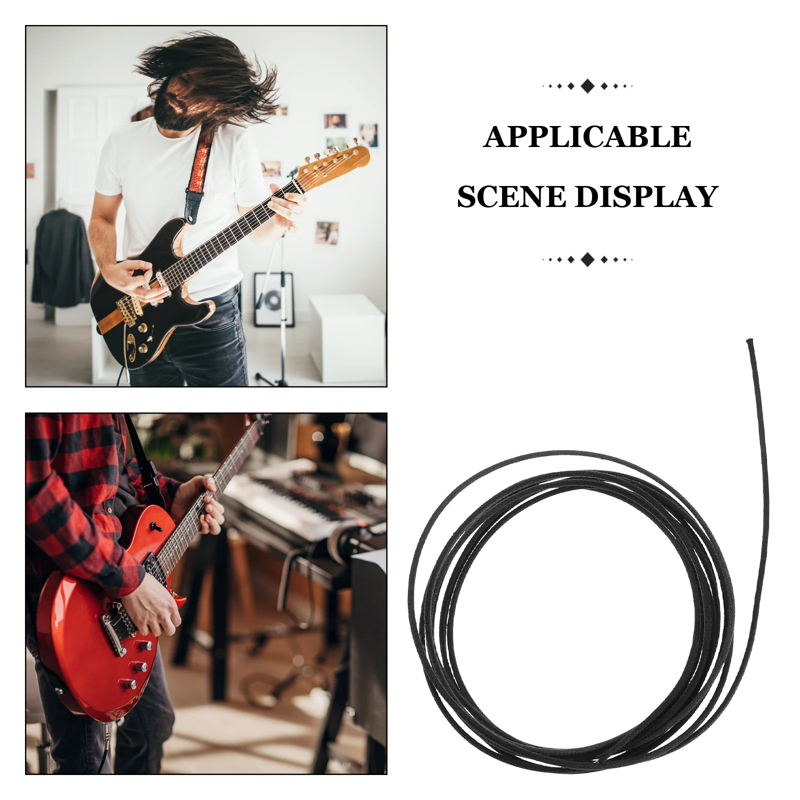 أسلاك الجيتار الكهربائي بطول 10 أقدام من القماش العتيق المغطى بسلك نحاسي لملحقات الجيتار والباس والاستبدال