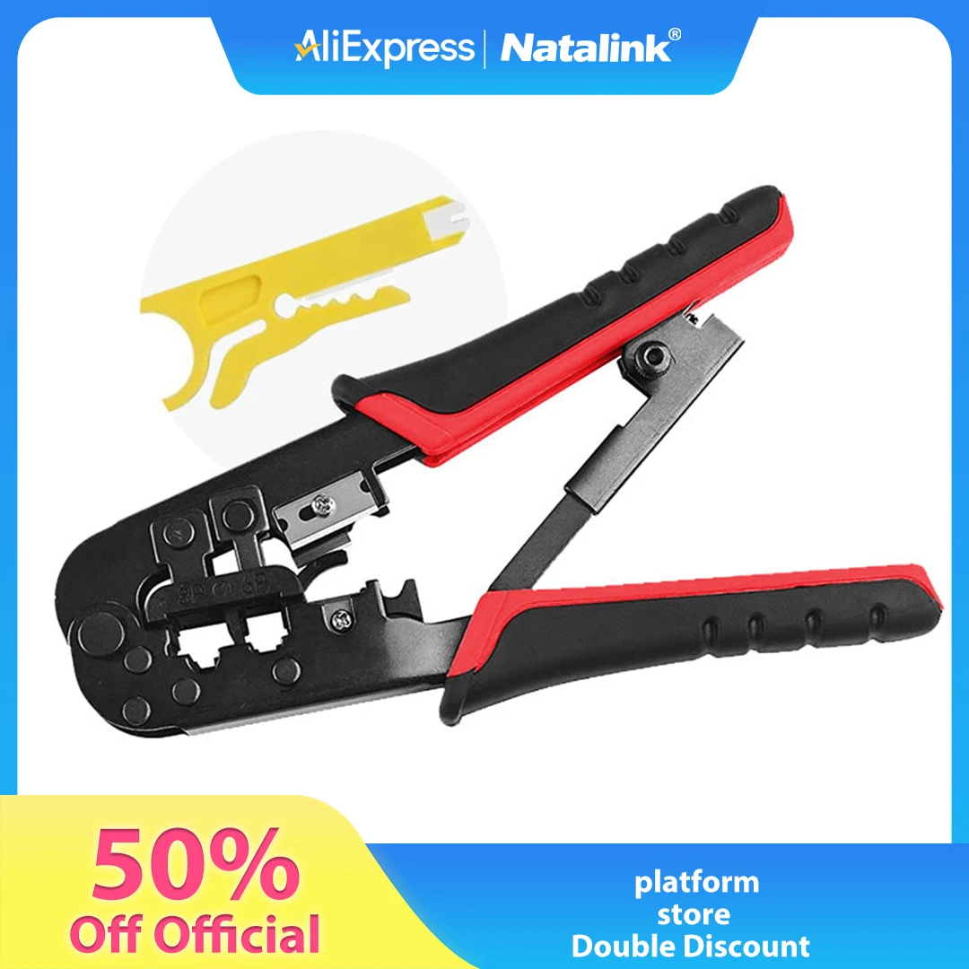 Natalink RJ45 Crimp Tool Network Ethernet LAN Cable Crimper Cutter Stripper Plier 6P/8P for Network Telephone Modular Connector