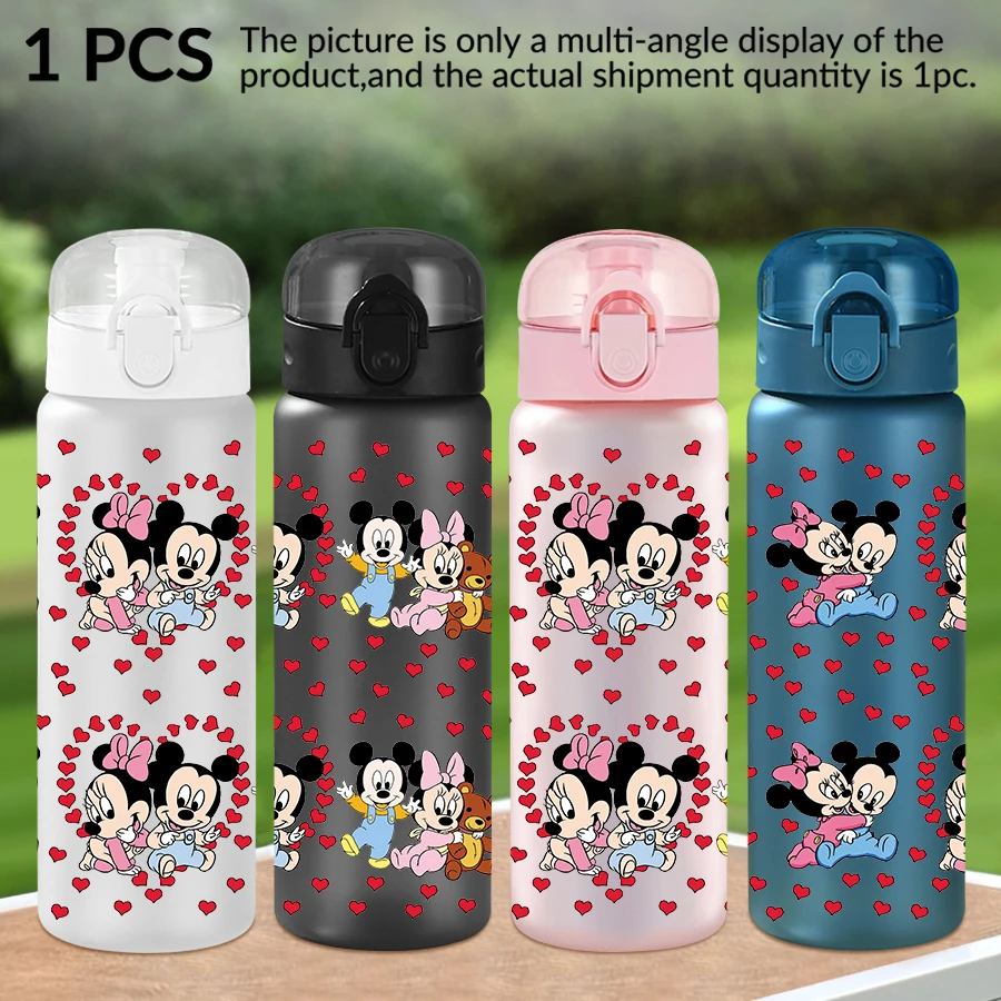 

1 шт., пластиковая бутылка для воды с рисунком Микки Мауса и Минни, 26 унций, спортивная чашка для воды на открытом воздухе, подарок на день рождения/зад в школу
