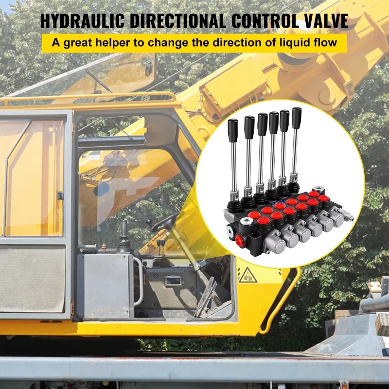 6-Spool Hydraulic Directional Control Valve 11 GPM Hydraulic Loader Valve with 3600 PSI for Directional Control Applications