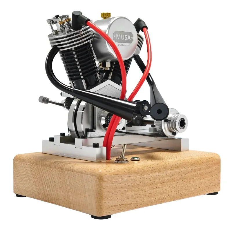 V2 Double Cylinder / V1 Single Cylinder Engine Model Metal Material Physical Mechanical Engine Engine Model Can Start Toy Gift