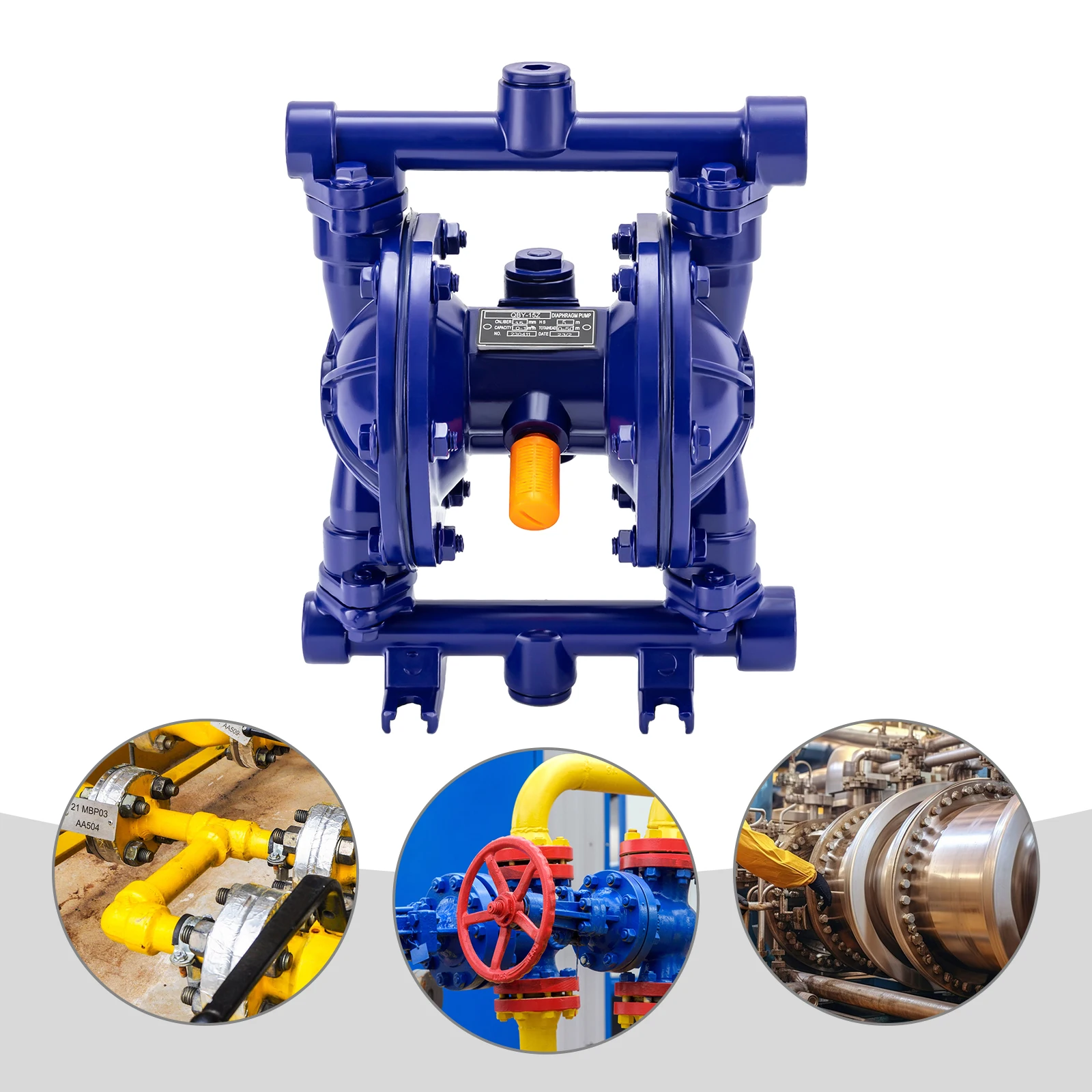 Diaphragm Pump Air-Operated Diaphragm Pump Pneumatic Double Diaphragm Pump Blue Cast Iron