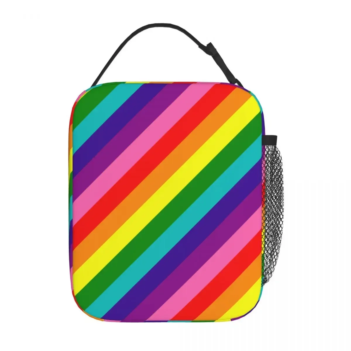 Rainbow Gay Pride LGBT Original 8 Stripes Insulated Lunch Bag Thermal Bag Reusable Large Tote Lunch Box Food Storage Bags School